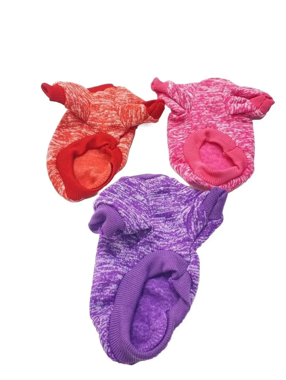 3-Piece Dog Hoodie & T-Shirt Sweatshirt Set Purple Pink Red Sizes XS-S New